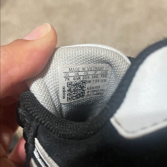 Adidas Kids Black and White Velcro Sneakers - Picture 6 of 6